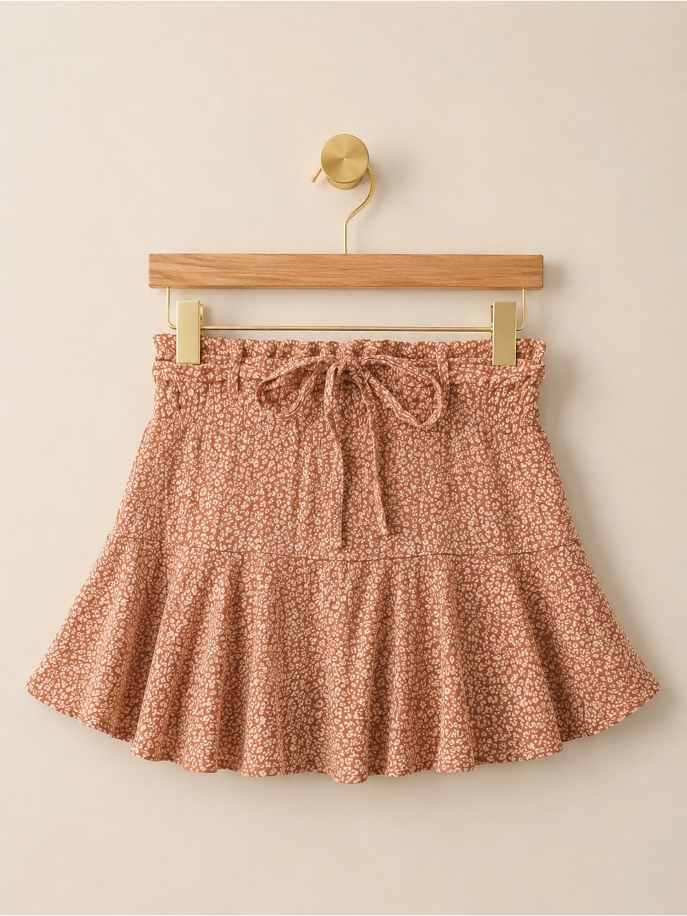 Romantics Dusty Rose Floral Ruffle Mini Skirt Size S